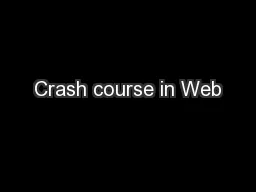 Crash course in Web