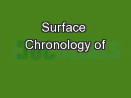 Surface Chronology of