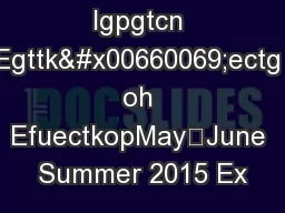 Igpgtcn Egttk�ectg oh EfuectkopMay–June Summer 2015 Ex