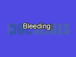 Bleeding: