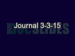 Journal 3-3-15