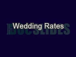 Wedding Rates