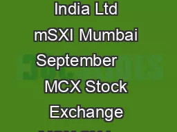 RESS ELEASE SEBI approves new name for MCX SX Metropolitan Stock Exchange of India Ltd