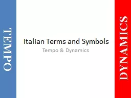 Italian Terms and Symbols