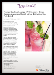 Frames Bowling Lounge NYC Supports Breast