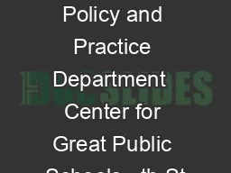 NEA Education Policy and Practice Department  Center for Great Public Schools   th St