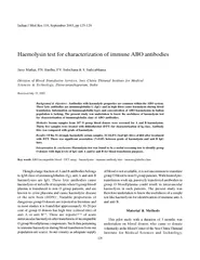 Haemolysin test for characterization of immune ABO antibodiesJaisy Mat