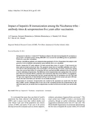 Impact of hepatitis B immunization among the Nicobarese tribe - 
...