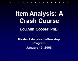 Item Analysis: A Crash Course