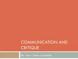 Communication and Critique