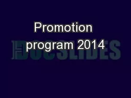 Promotion program 2014
