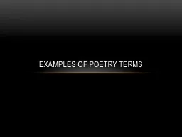 Examples of Poetry