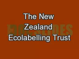 The New Zealand Ecolabelling Trust