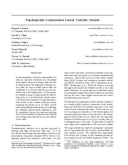 Topologically-ConstrainedLatentVariableModels