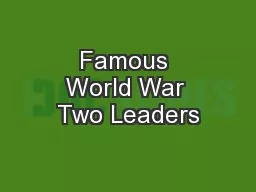 Famous World War Two Leaders