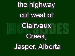the highway cut west of Clairvaux Creek, Jasper, Alberta