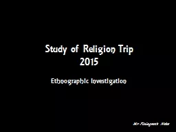 Study of Religion Trip