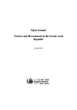 Open wounds Torture and ill-treatment in the Syrian Arab Republic 14 A