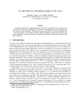 AnalgorithmforembeddinggraphsinthetorusMartinJuvanBojanMoharDepartment