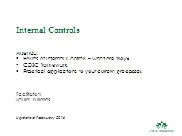 1 Internal Controls