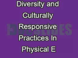Diversity and Culturally Responsive Practices In Physical E