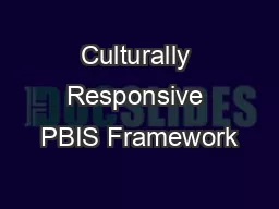 Culturally Responsive PBIS Framework