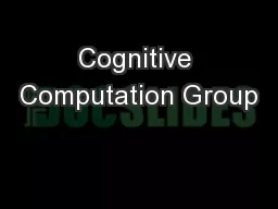 Cognitive Computation Group