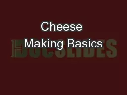 Cheese Making Basics