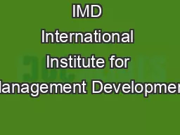 IMD International Institute for Management Development