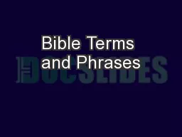 Bible Terms and Phrases
