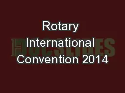 Rotary International Convention 2014