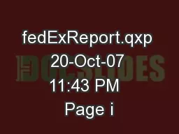 fedExReport.qxp  20-Oct-07  11:43 PM  Page i
