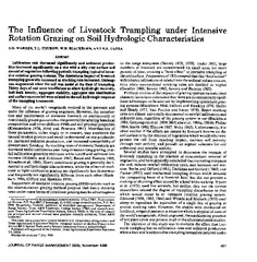 The Influence of Livestock Trampling under Intensive Rotation Grazing