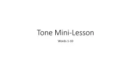 Tone Mini-Lesson