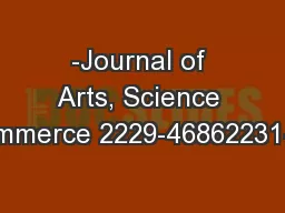 -Journal of Arts, Science & Commerce 2229-46862231-4172