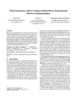 EarlyExperiencewithaCommercialHardwareTransactionalMemoryImplementatio