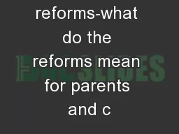 The SEND reforms-what do the reforms mean for parents and c