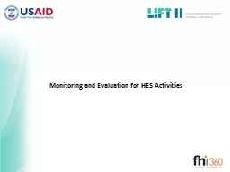 Monitoring and Evaluation for
