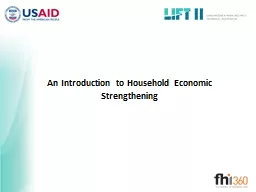 An Introduction to Household Economic Strengthening