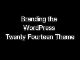 Branding the WordPress Twenty Fourteen Theme