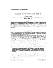 STATISTICS IN MEDICINE, VOL. 14,811-819 (1995) THE LOG TRANSFORMATION