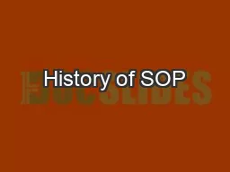 History of SOP