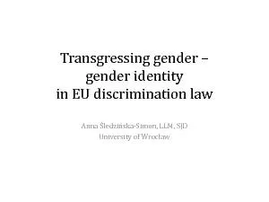 Transgressinggendergenderidentityin EU discriminationlawAnna Śl