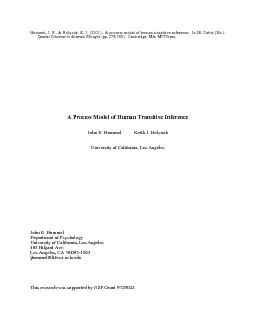 Hummel, J. E., & Holyoak, K. J. (2001).  A process model of human tran
