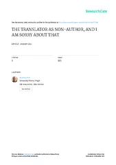 THE TRANSLATOR AS NON-AUTHOR, AND I AM SORRY ABOUT THAT Anthony Pym Ab