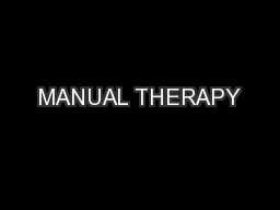 MANUAL THERAPY