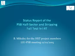 Status Report of the