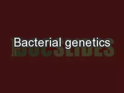 Bacterial genetics