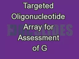 MatBA: A Targeted Oligonucleotide Array for Assessment of G