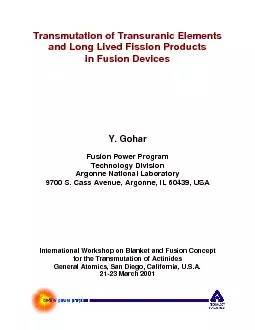 Fusion Power Program Technology Division Argonne National Laboratory 9